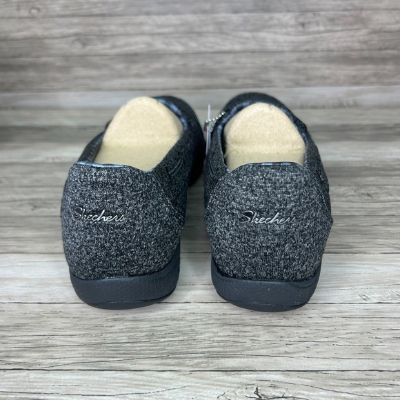 Skechers Shoes Womens 8 Breathe Easy-Good Influence Slip On Flats Black Gray - Picture 5 of 8